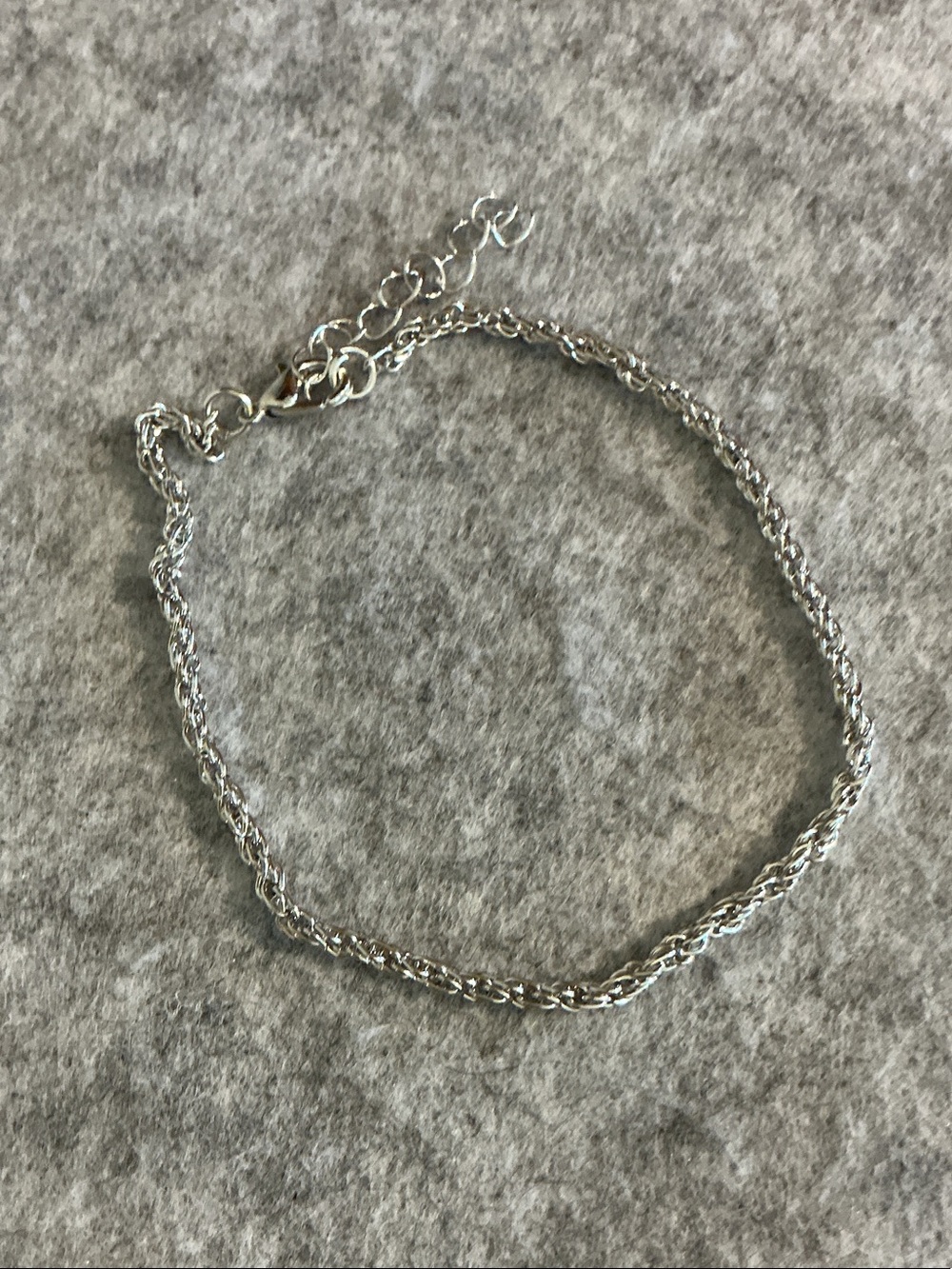 Silver Twisted Rope Chain  Bracelet- NWOT